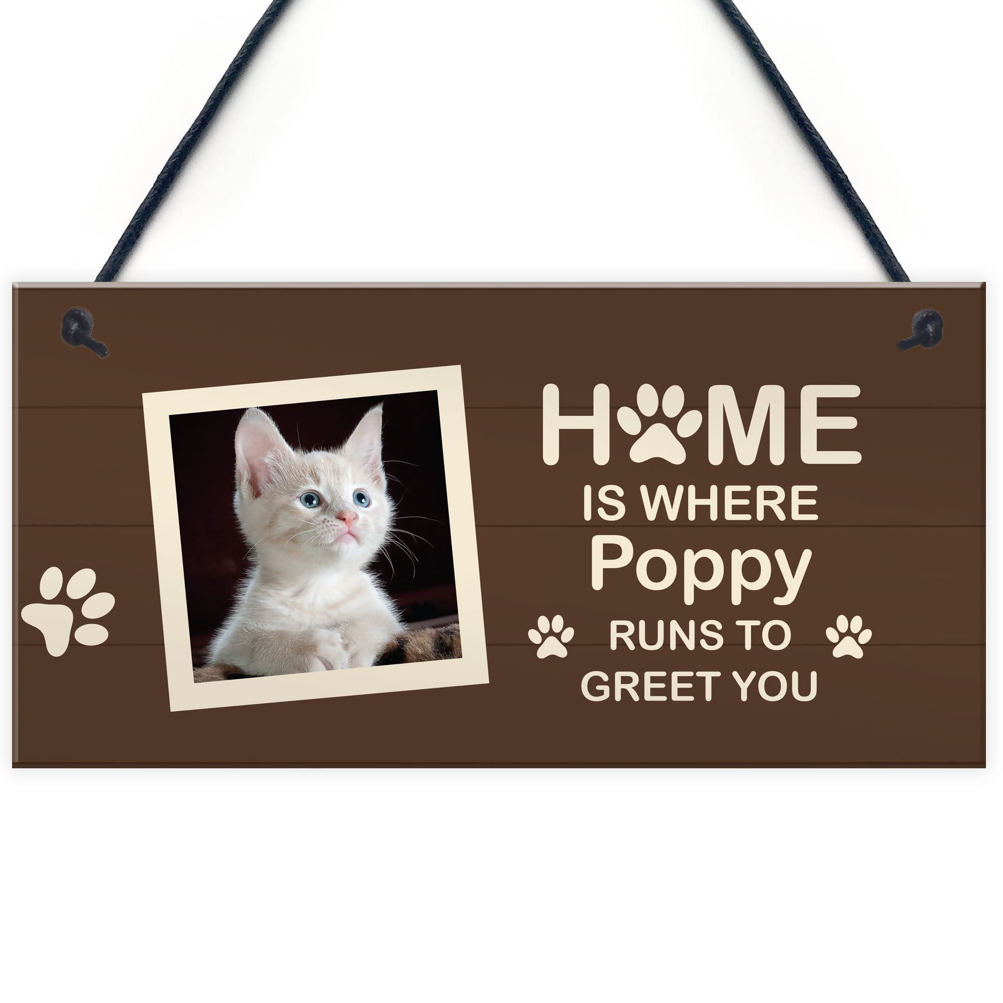 Red Ocean Red Pet Lovers Gift Personalised Hanging Home Sign Gifts For Cat Pet Family Plaque
