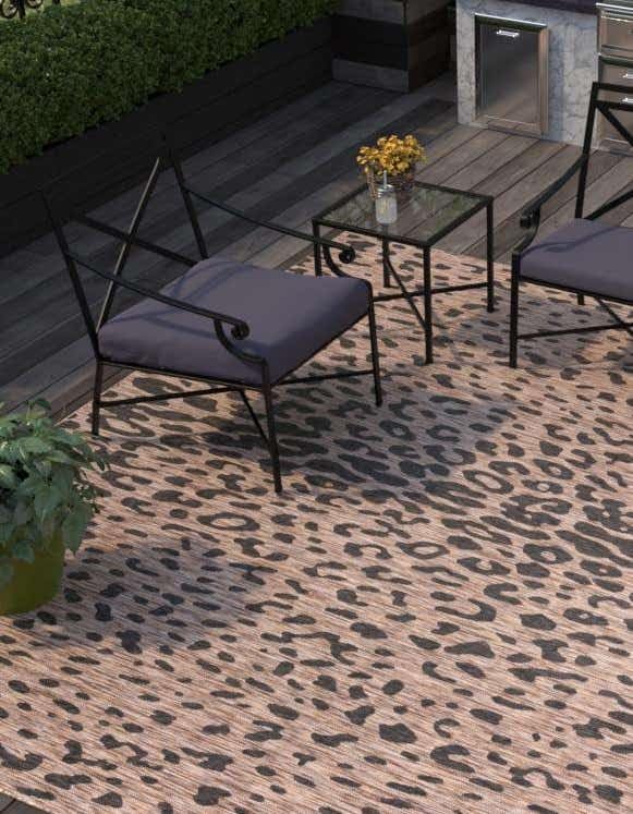 Tapete Unique Loom Outdoor Safari 6'1" Cuadrado Beige miniatura 4