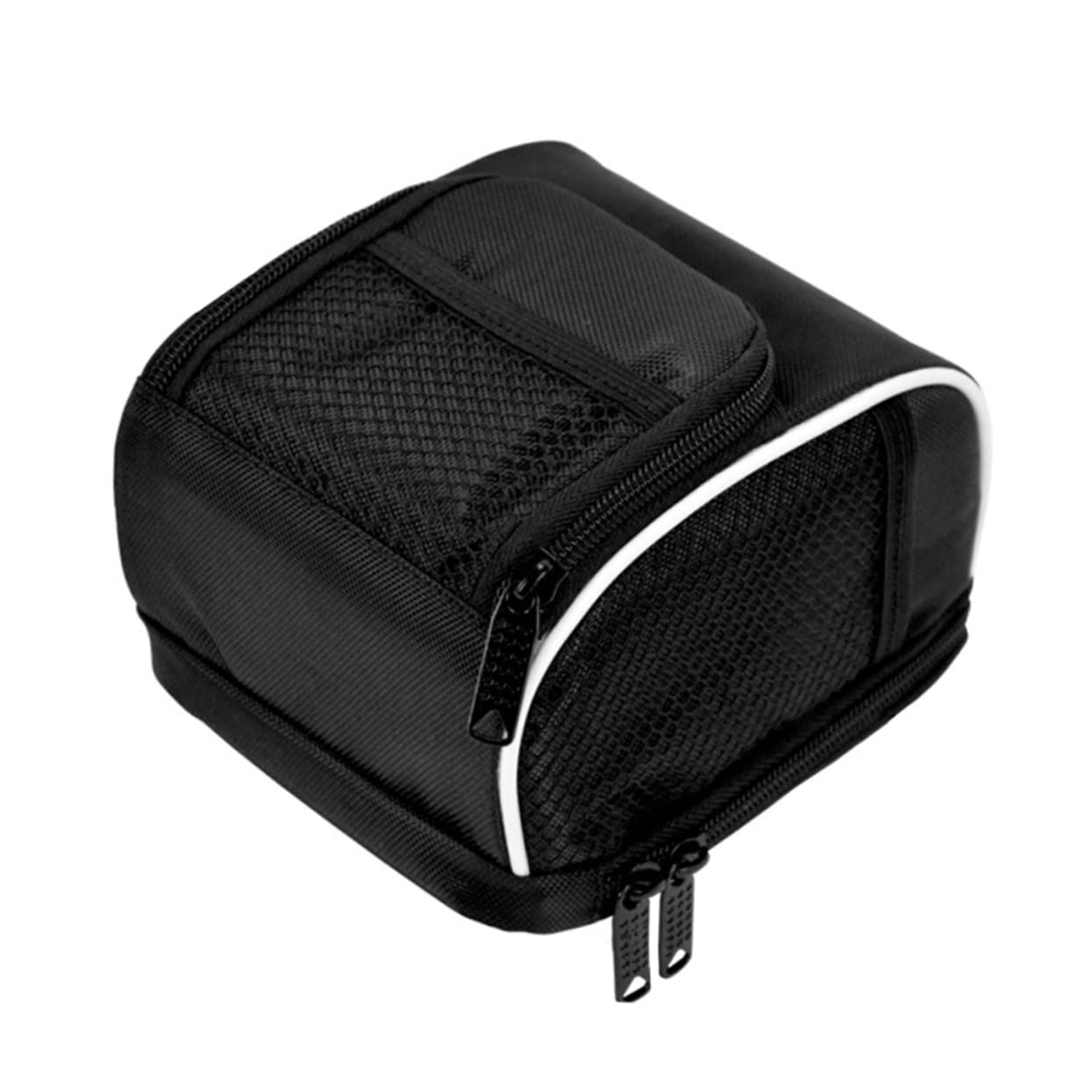 Kisangel 3piezas Bolsa De Manillar De Bicicleta Plegable Accesorio Multifunional para Almacenamiento Color Negro