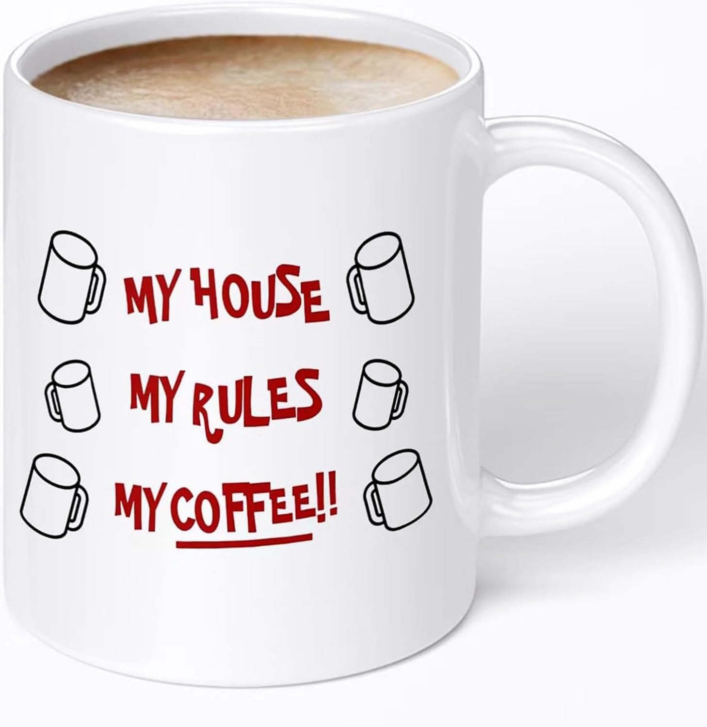 AigoriMy House My Rules My Coffee(11oz), Ceramic Coffee Mug, Novelty Cup, Gift For Men Women Mom Dad Friends