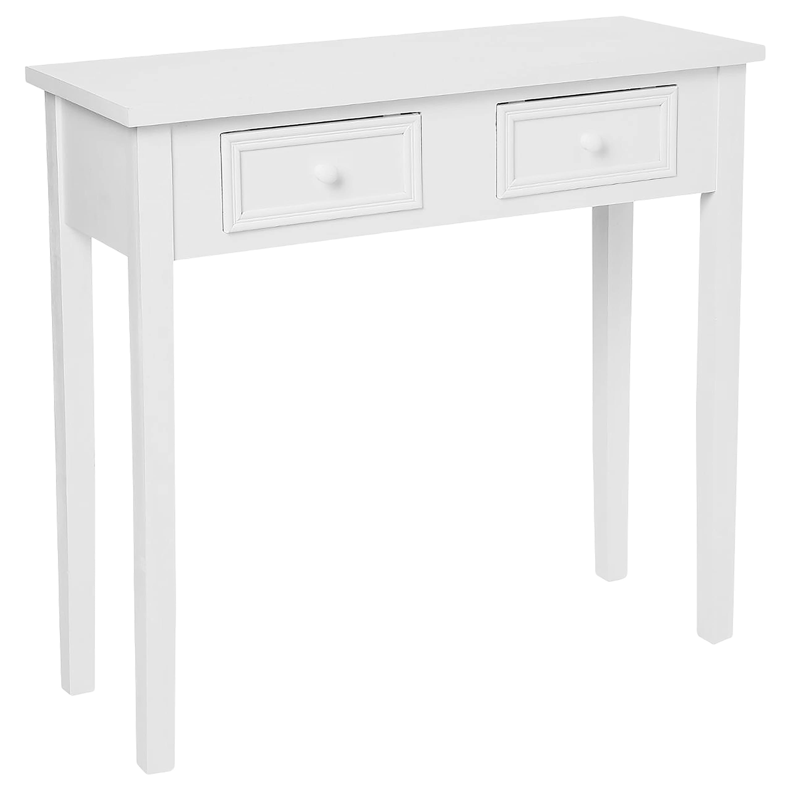 TIENDA EURASIA® Consola Mesa de Entrada - Mueble Recibidor - Estilo Clásico con 2 Cajoneras - 80 x 30 x 76 cm (E)