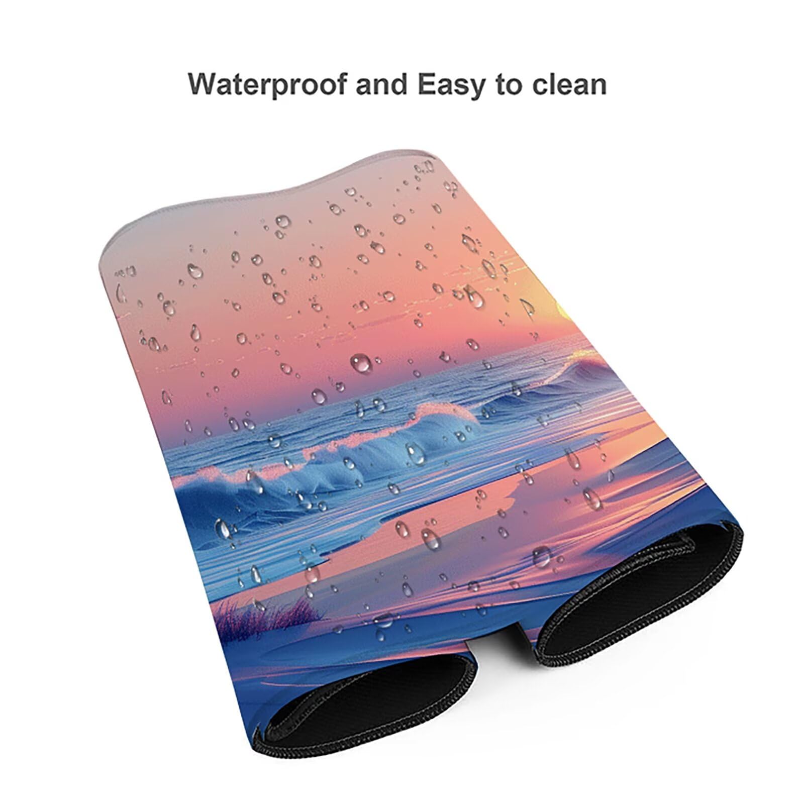 Playa Alfombrilla Ratón Gaming XXL 1500x800x3mm, Alfombrilla Gaming PúRpura Mousepad con Base de Goma Antideslizante Impermeable Desk Mat para Teclado y Raton Accesorios Gaming, Regalos de Hombre F-3