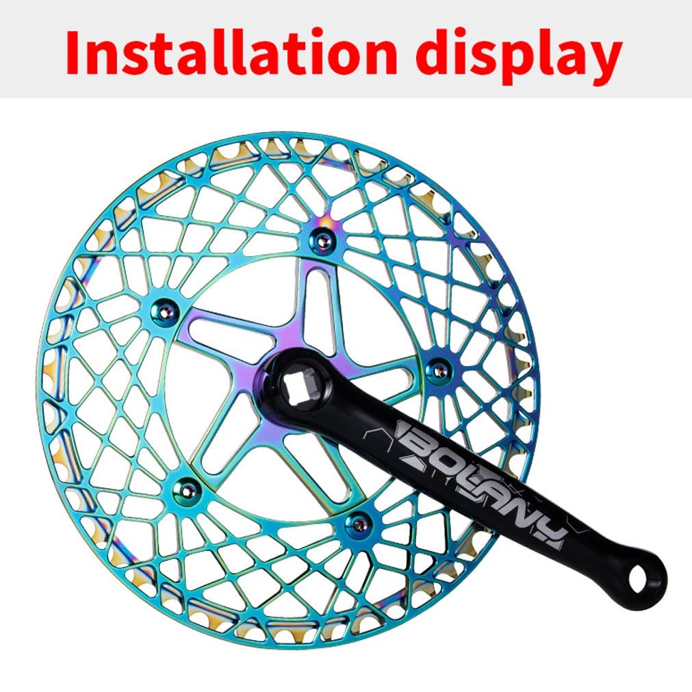 QHIYRZE Folding Bikes Crankset 130BCD 170mm Square Taper Crank Arm Set Aluminum Alloy Cranks for Road Bicyle(Color:Colorful)