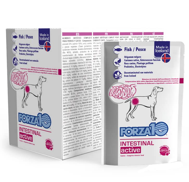 Intestinal Active Per Cane al pesce - 12 Bustine Actiwet da 100 Grammi