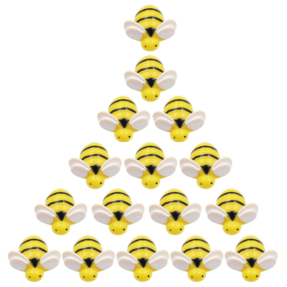 BETOOKY Chinchetas Caja de 60 Unidades Forma de Abeja Amarilla Pequeñas de Resina Creativas y Fáciles de Remover para Decoracion Colegio y Hogar