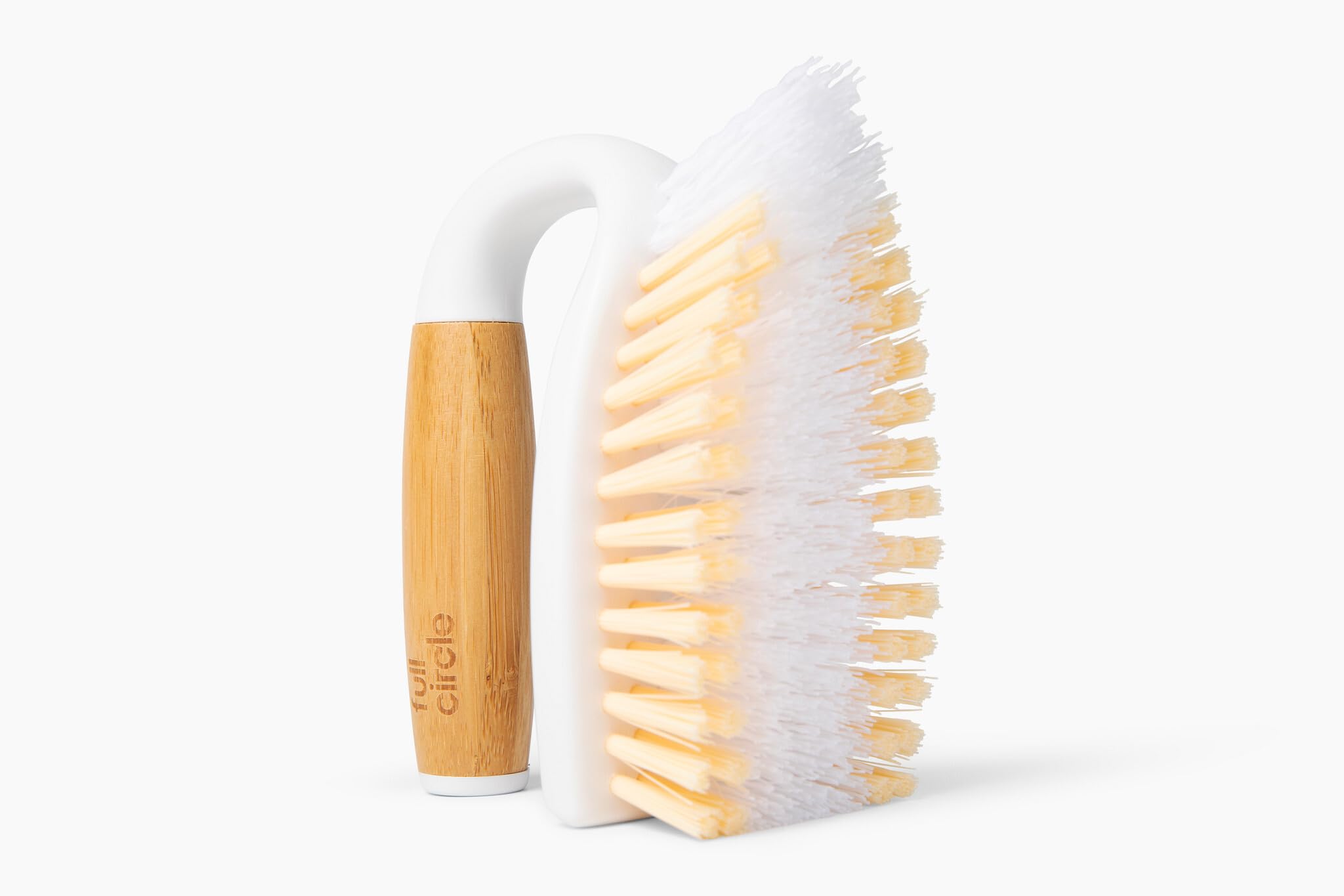 Full Circle Tough Stuff All-Purpose Scrub Brush White FC16127W, Bamboo, 12.5 x 6.2 x 11 cm