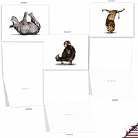 Vista 5 de The Best Card Company - 10 notas de agradecimiento en caja con sobres, varios artículos de papelería para decir gracias para hombres y mujeres - Zoo