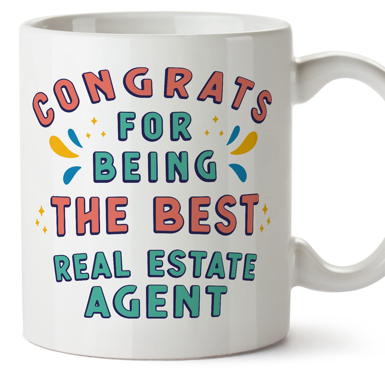 MUGFFINS Real Estate Agent Mug - in English - Congrats for Being The Best - Funny Gift for Colleagues - Ceramic 11oz Mug