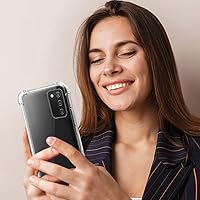 Vista 4 de Funda Samsung A03s, Samsung Galaxy A03s y protector de pantalla, a prueba de golpes, transparente, delgada, suave, de silicona TPU protectora