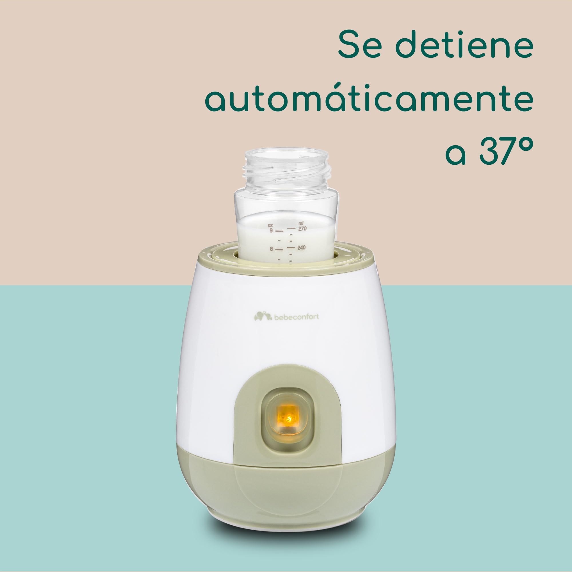 Bebeconfort Calientabiberones Eléctrico Express, Calientabiberones para Bebés, Calentamiento Rápido, Fácil de Usar, Blanco & Verde