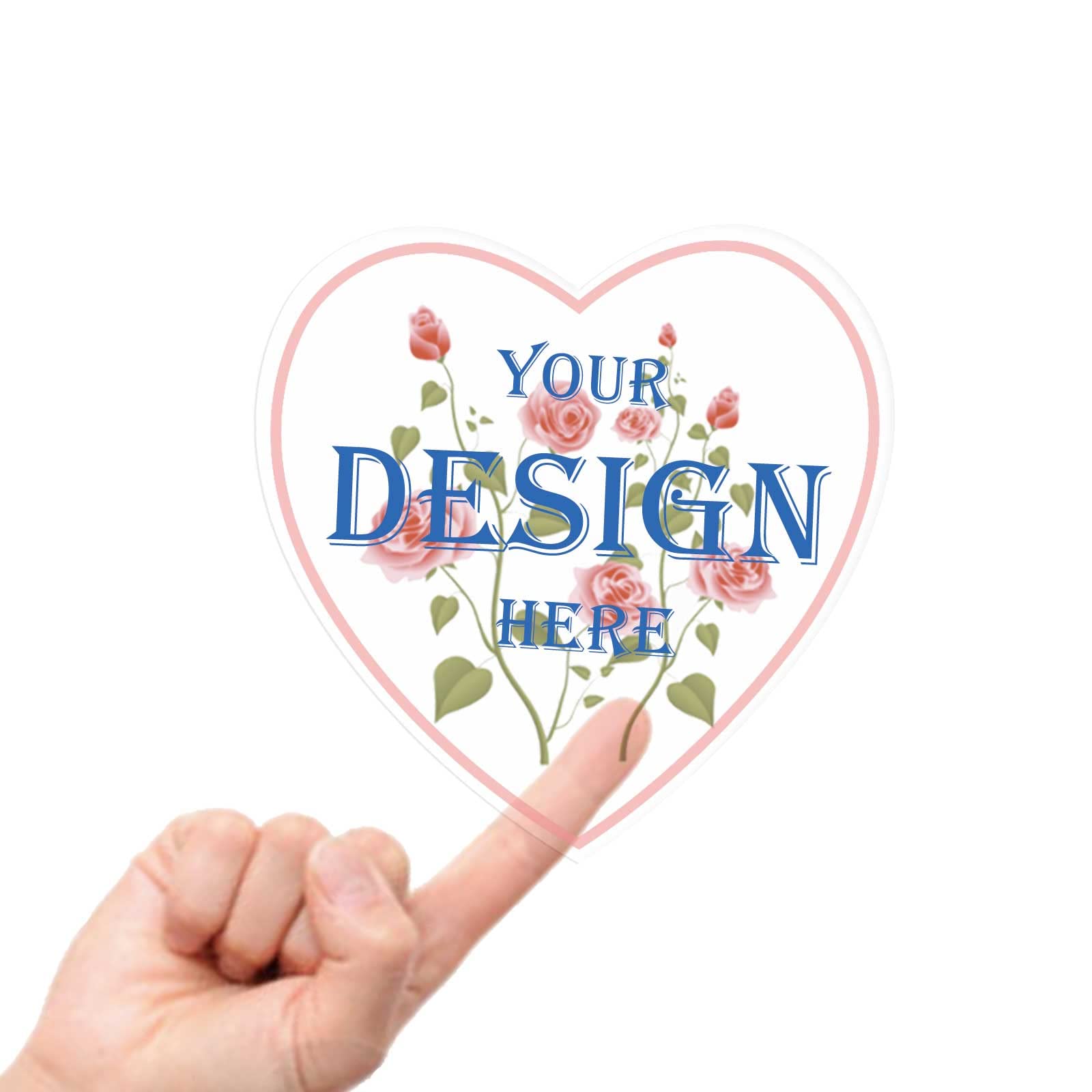 Jamipasp 150 Transparent Clear Sticker Custom Logo Labels Small Business Packaging Favor Personalized Stickers for Water Bottle (2.5", Heart)