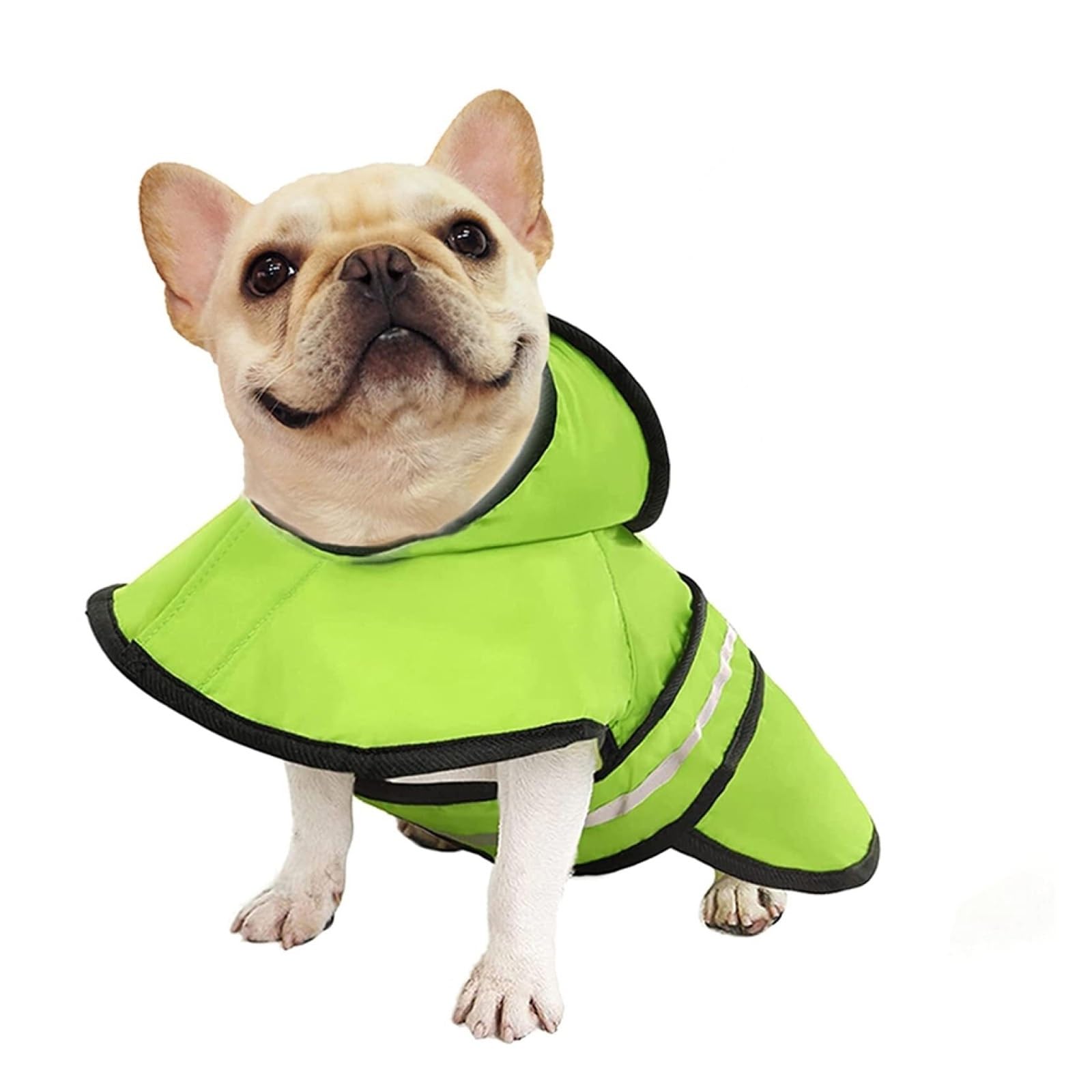 Manteau de pluie imperméable pour chien avec capuche et trou pour laisse, veste réfléchissante et réglable pour chiens de petite, moyenne et grande taille (vert, taille XXL)