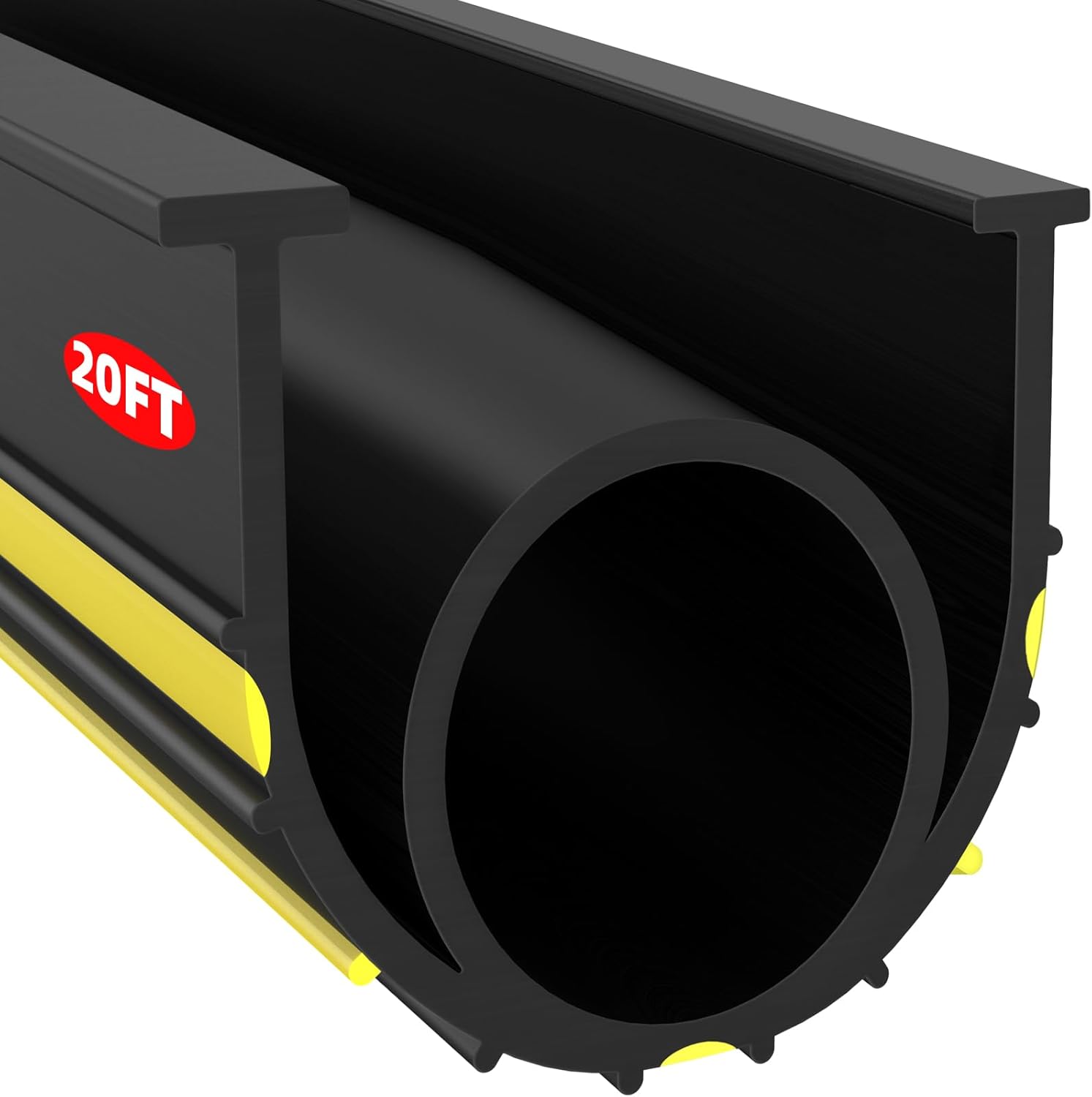 jin&bao garage door bottom weather stripping rubber seal with t-ends 5/16" - protect your garage from weather, insects, and dust with premium garage door draft stopper?20ft, yellow? 20 feet 5/16" t-end-yellow