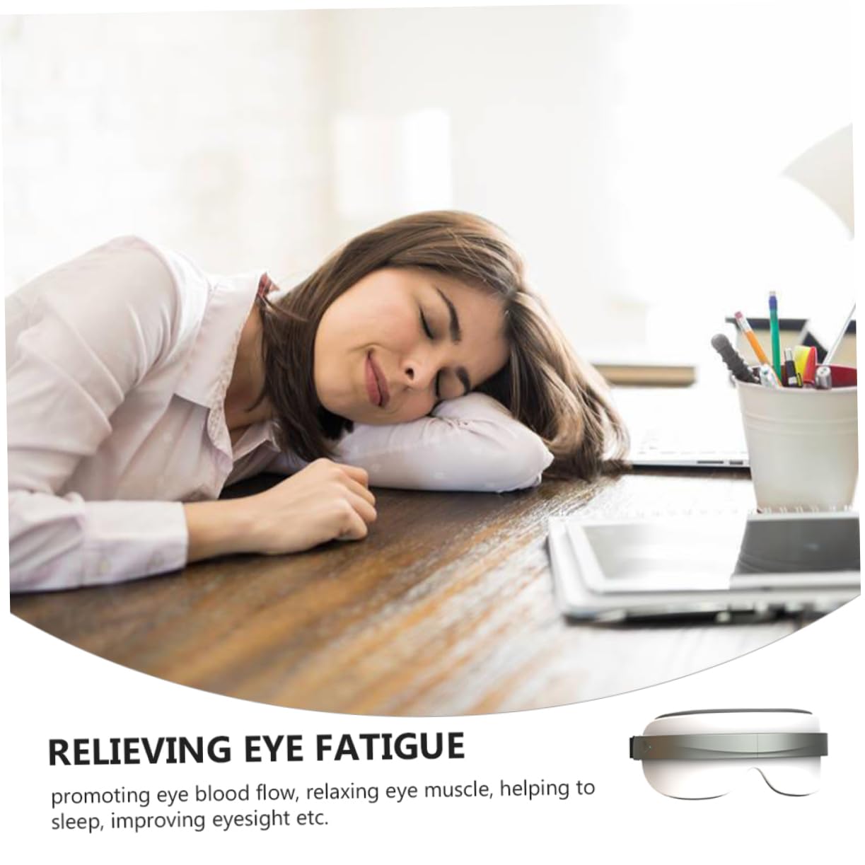 Dispositivo per Massaggio Oculare Bianco Abs Portatile Ergonomico | Leggero, per Uso Quotidiano, Struttura Pratica, Indicato per Momenti di Relax
