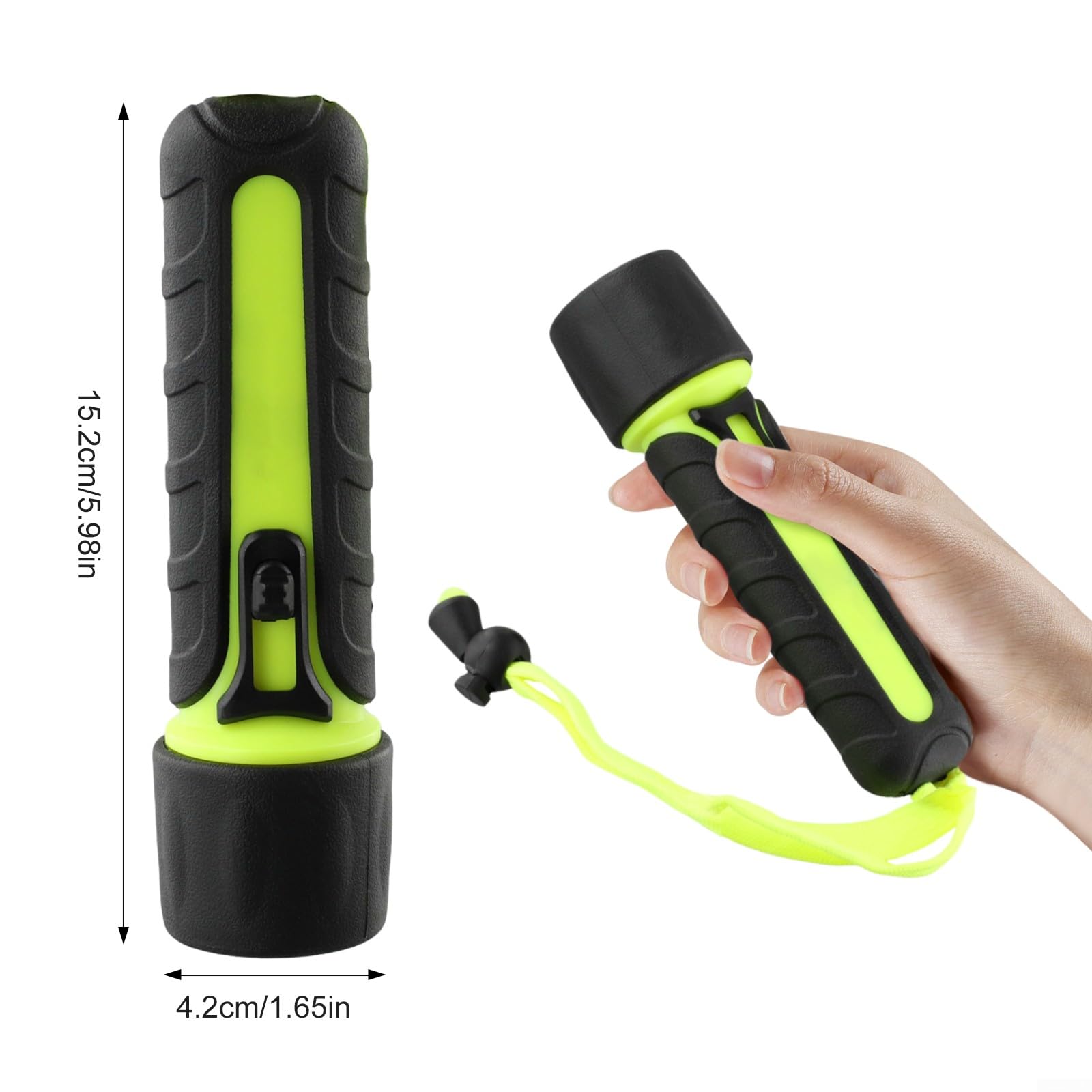 LED Scuba Diving Flashlight, 8000LM Waterproof Underwater Torch Light Lamp For Camping, Hunting Flo Green, 50M