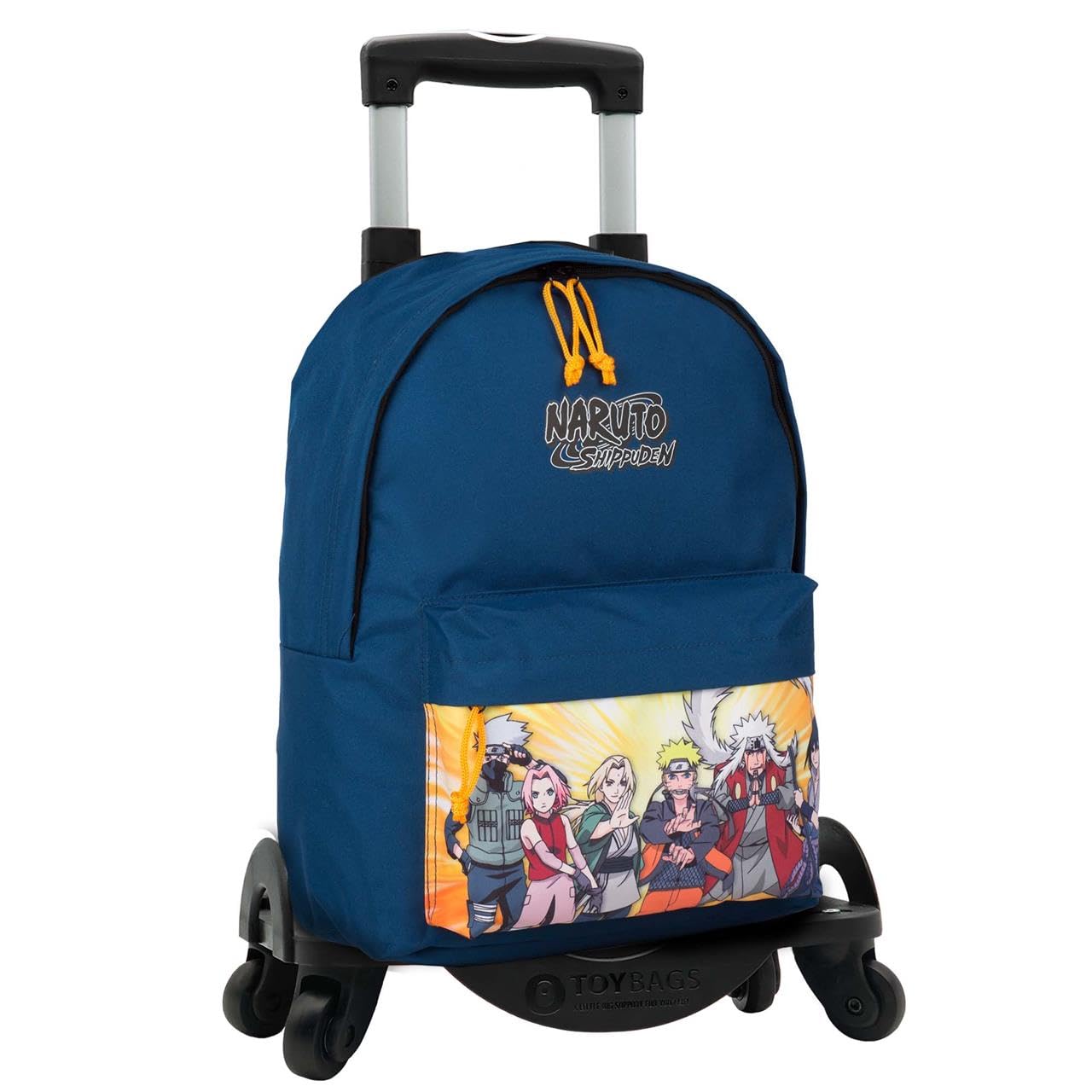 TOYBAGS Mochila Escolar Unisex para niños Naruto Americana, Ajustable, con Ruedas, 42 x 31 x 13,5 cm, Color Negro, Negro, L