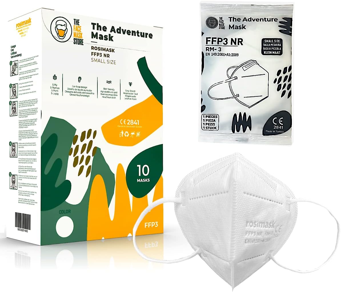 Small Size Disposable FFP3 Face Mask │Premium Ear Loops │Box of 10