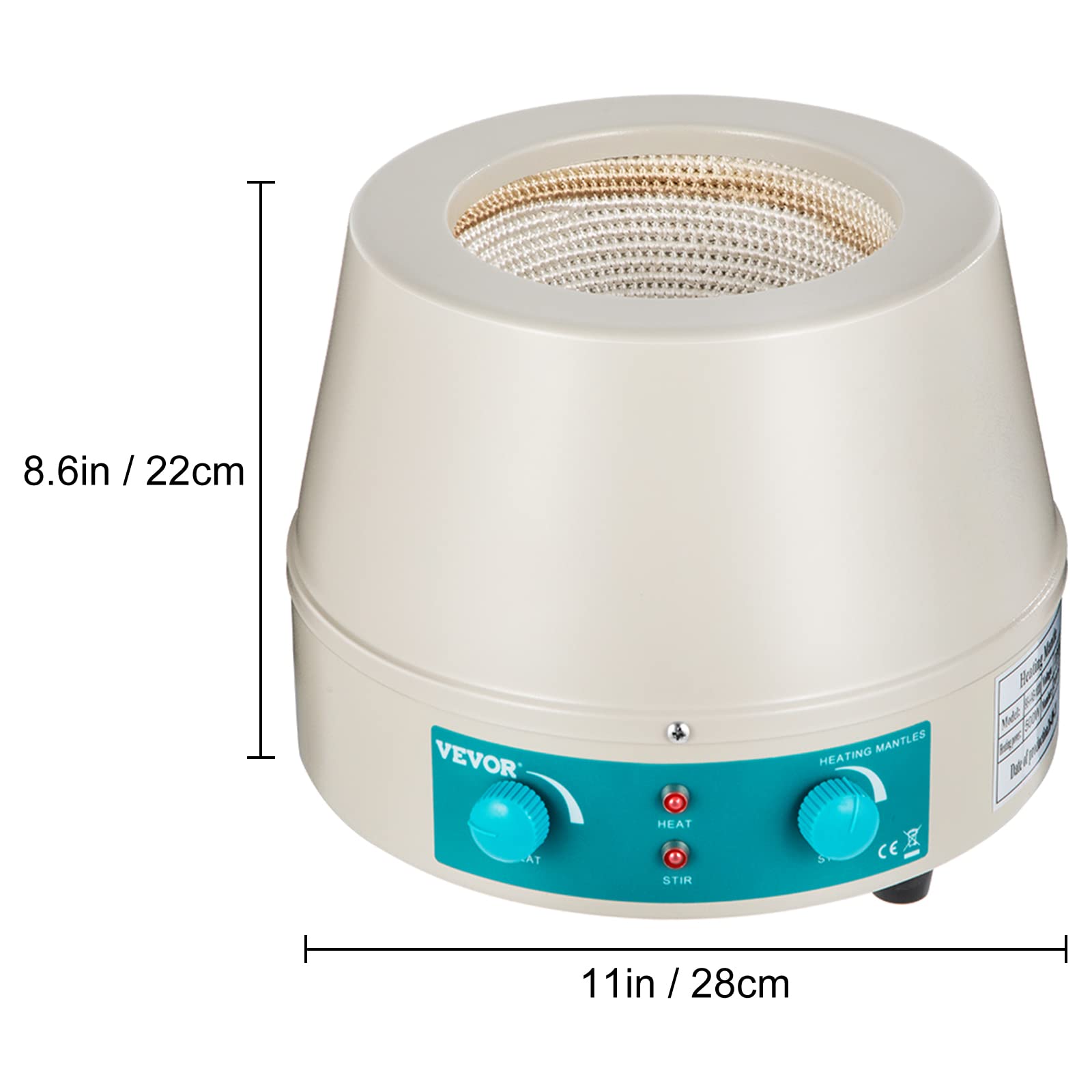 labor heizmantel 1000ml heizmantel labor rundkolben 1000ml Heizhaube 500W Heating Mantle Stirring 0~2000 RPM Heating Mantle Sleeves für Aufheizen und Rühren von Flüssigkeiten