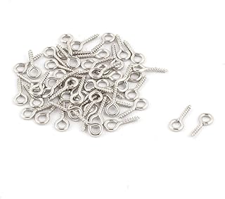 Aexit 1.5mm Dia Quality Parts Thread Metal Bolt Eyelet Hook Screw Assortment Silver Tone 50 PCS Model:89as296qo775
