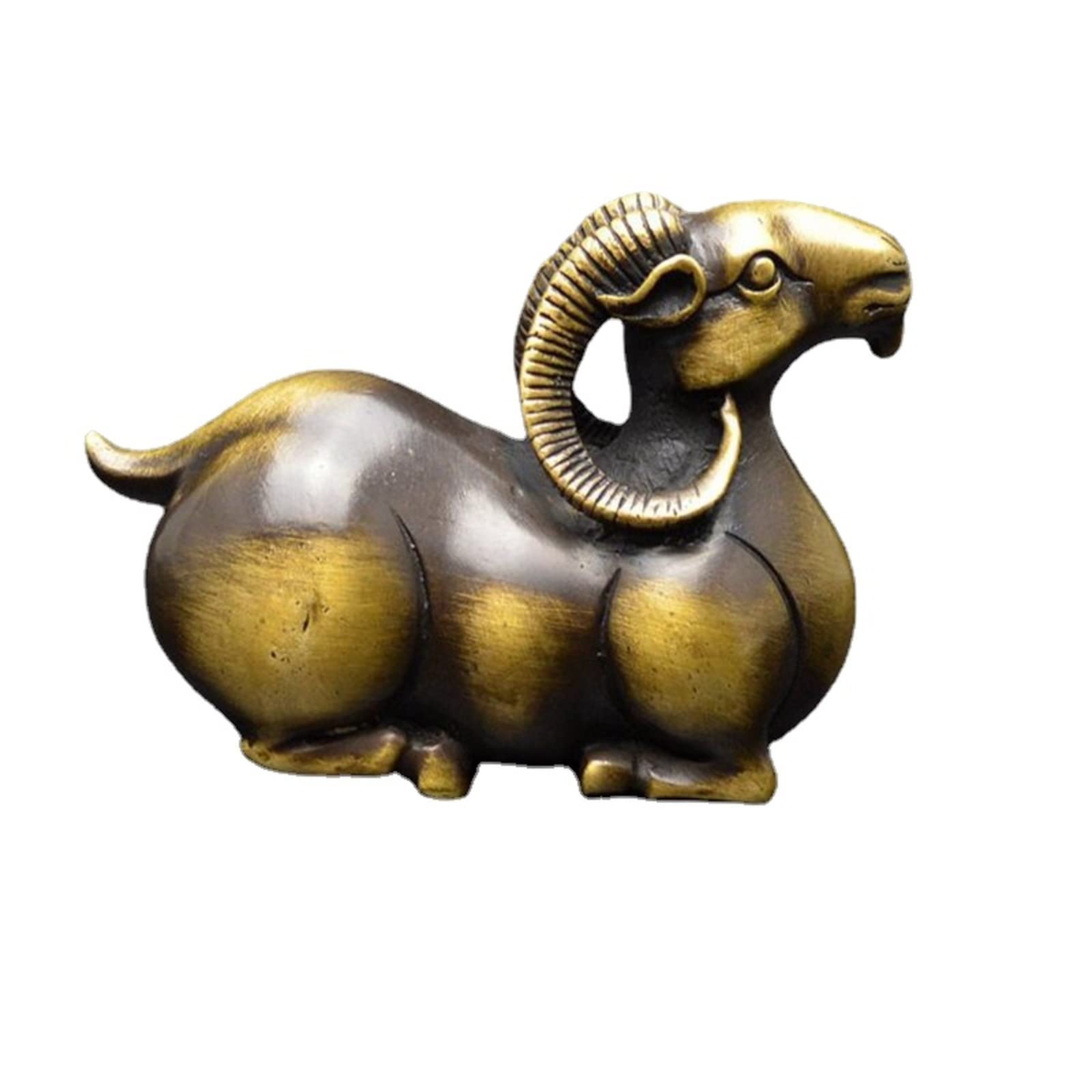 NGDFGR Na Brass Sheep Tabletop Figurine,Goat Statue,Office Study Wine Cooler Decorative Ornament, Bronze Animal Sculpture Craft Collection