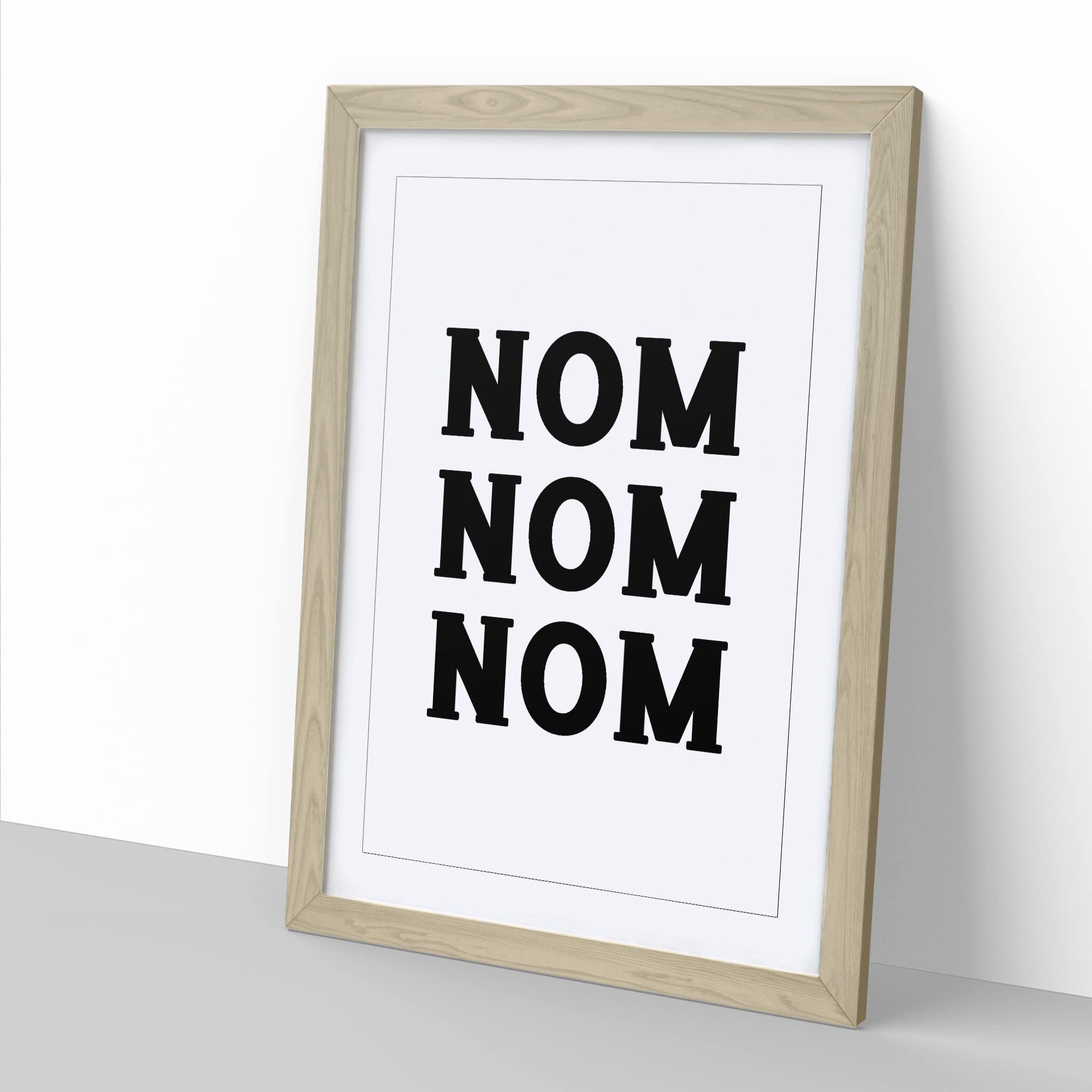 Nom Typography Quote Framed Wall Art Print, Ready to Hang Picture for Living Room Bedroom Home Office Décor, Oak A3 (34 x 46 cm) - Image 2