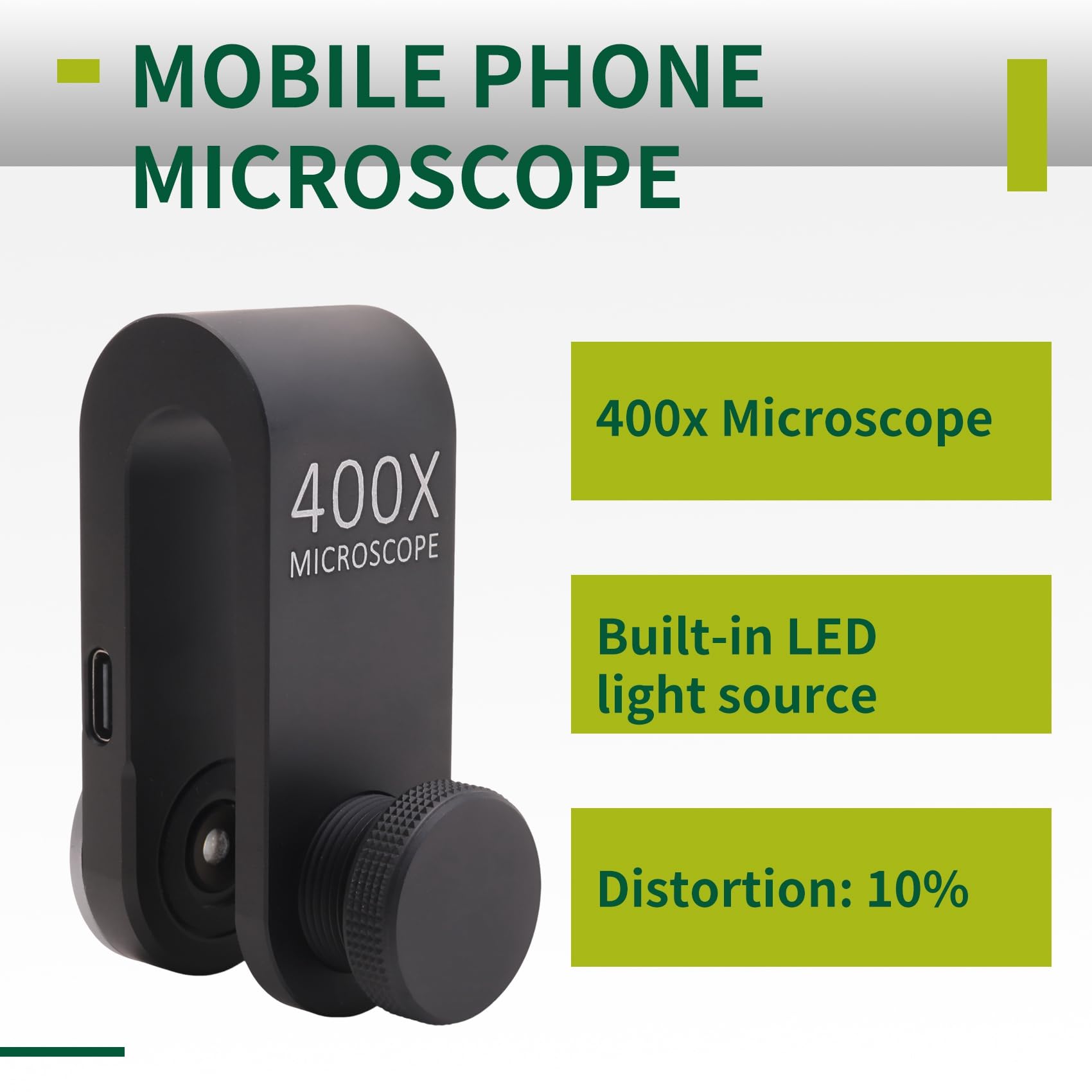Microscope de Téléphone Mobile 400x pour Le Microscope à Dermatoscope Électronique pour Téléphone Intelligent