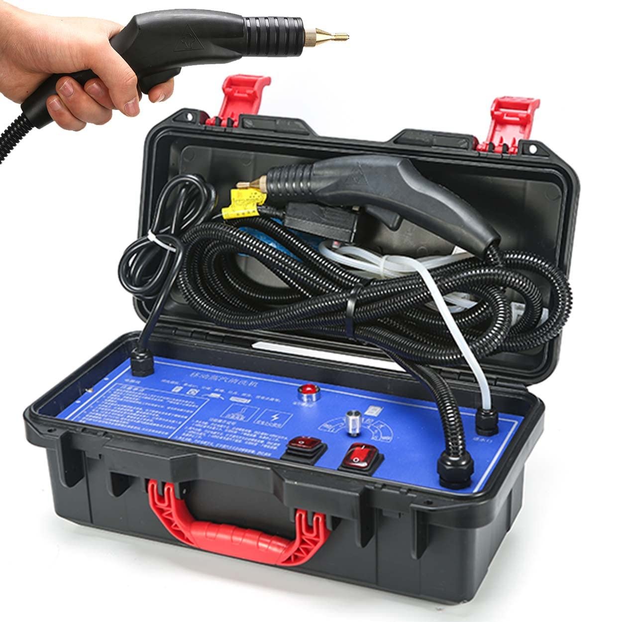 High Pressure Commercial Steam Cleaning System Hand-held, Portable Steam Cleaner, High Temp Compact Cleaning Machine,360 ° Cleaning for Kitchen, Car,110V-1700W