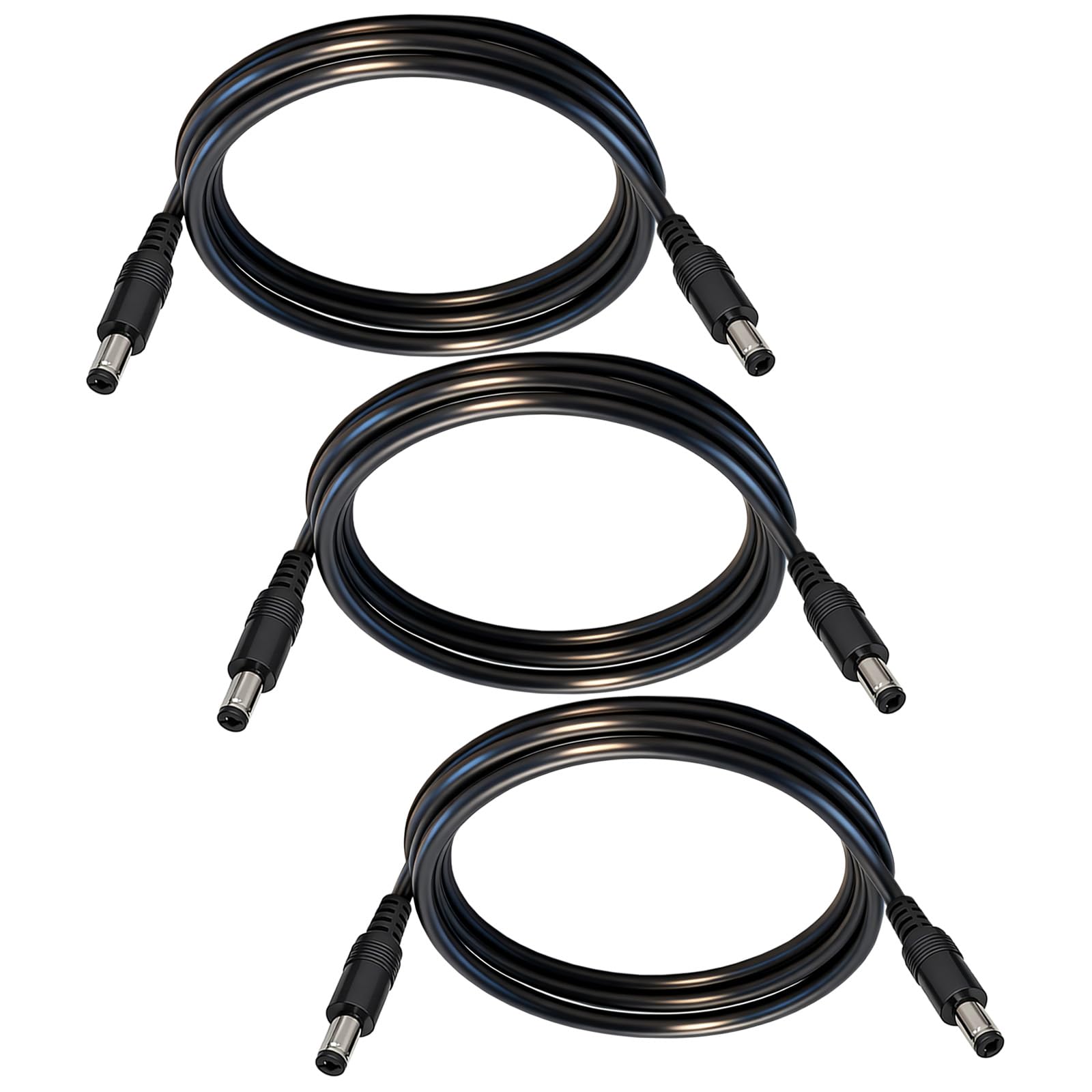 Kabel zasilający DC 5,5 mm x 2,1 mm, 18 AWG męski na męski, 1-36 V, prąd 10 A, odpowiedni do kamer monitorujących, routerów, taśm świetlnych LED, 1 m