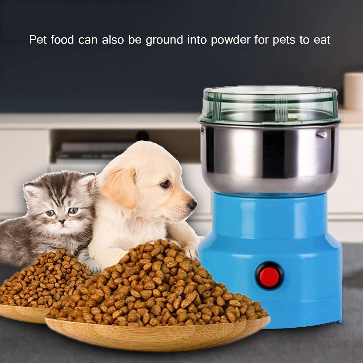 Multifunction Electric Smart Machine Coffee Bean Grinder, 10s Rapid Grinding Stainless Steel Grain Grinder Mill for Spice Coffee Bean Seasonings Herb