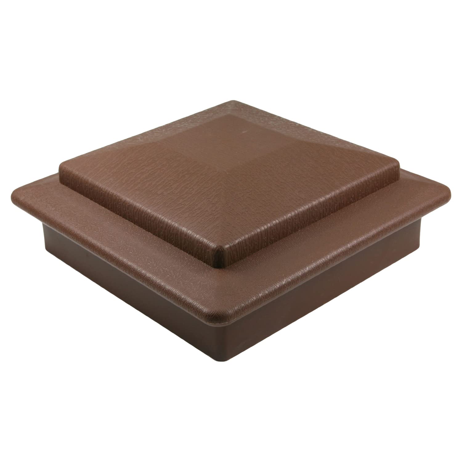 Mromax Light Brown Tone Fence Post Plastic Cap Pick New Wood Fence Post Caps For Pressure Treated Wood For Mailbox Lamp Post Deck Dock Piling Caps 1Pcs Brown 150X150mm