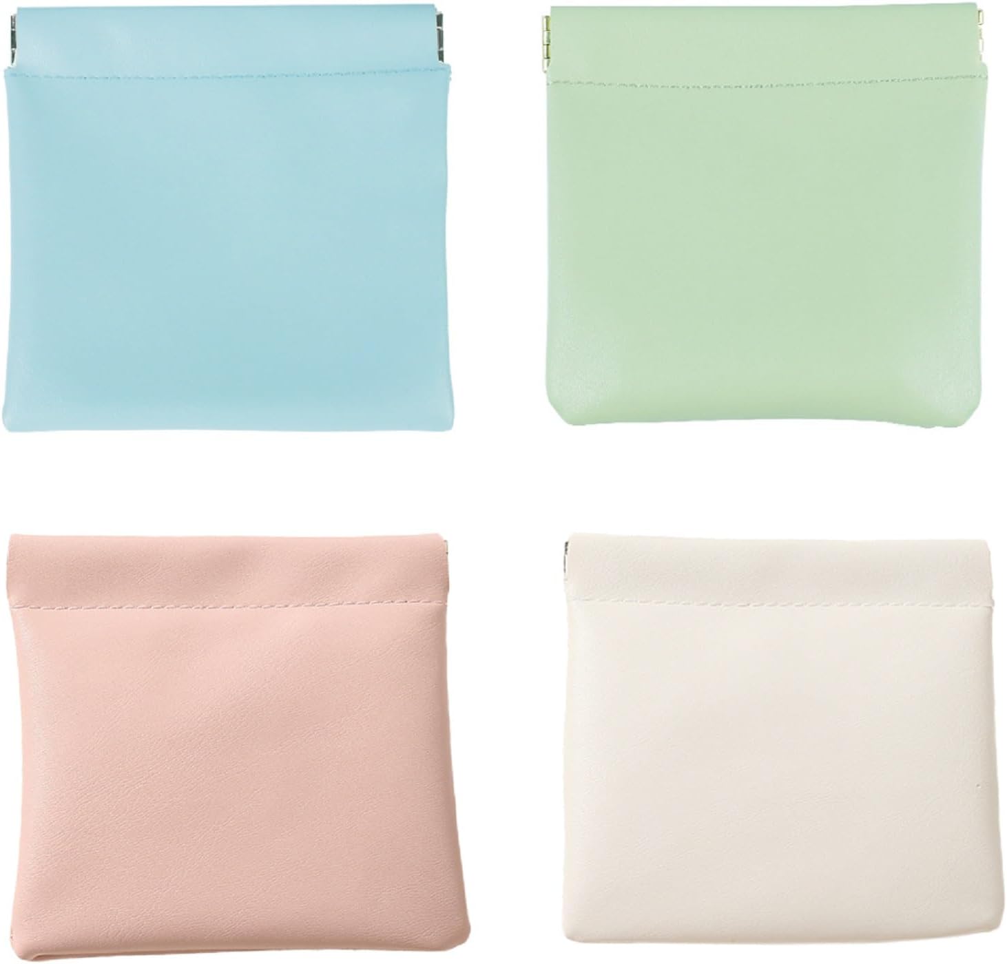 Small Squeeze Coin Purse Mini Solid Color Self-Closing Makeup Bag