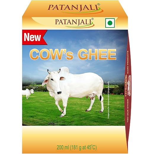 Patanjali Pure Danedar Cow Ghee with Rich Aroma, Natural & Healthy, 200ml