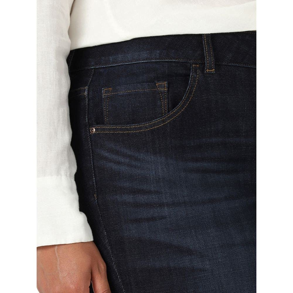 Lee Plus Size Slim Fit Skinny Leg Midrise Jean Jeans, Blackout, 48/Grande Largo para Mujer
