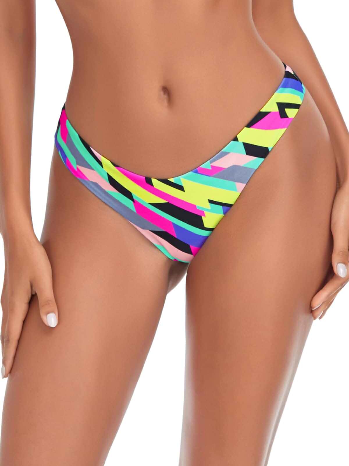 RELLECIGA Women's Cheeky Bikini Bottom Brazilian,Low Rise,High Cut,High Leg,Full Lining,Seamless,Breathable Stretch Fabric,Bathing Suit Bottoms,Beach and Vacation
