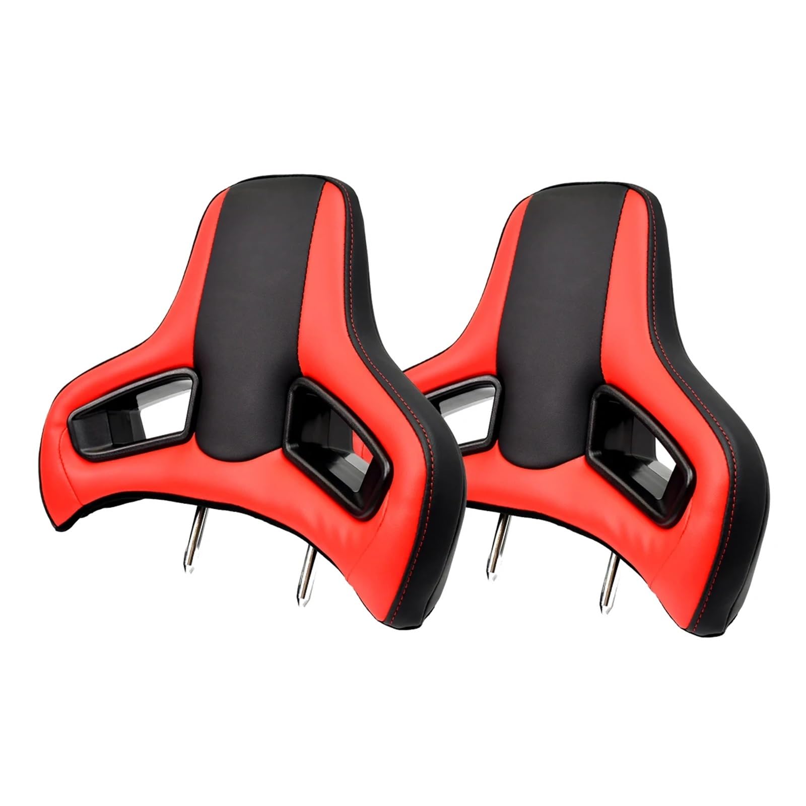 Car Pillow Driving Seat Reposacabezas coche modificado para carreras, soporte para cabeza y cuello, 2 unidades/1 par, 496 x 386 mm Lumbar Supports Cushion(Red(2PCS))