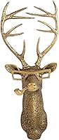 UITWMKTG Gold Deer Head Wall Sculpture - Vintage Animal Wall Art Decor for Living Room, Bedroom, Office - Modern Home Statue for Men Women