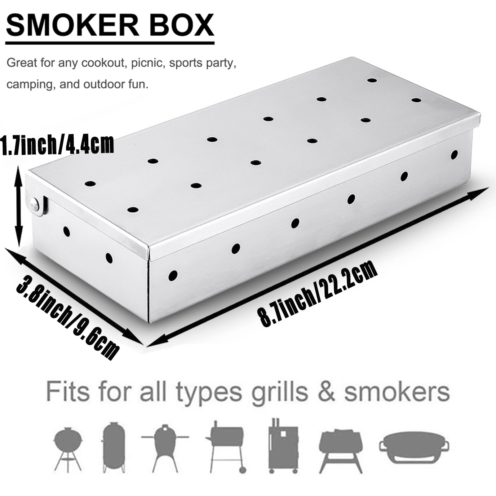 Affumicatore BBQ, Scatola Affumicatrice per Barbecue, Affumicatore in Acciaio In