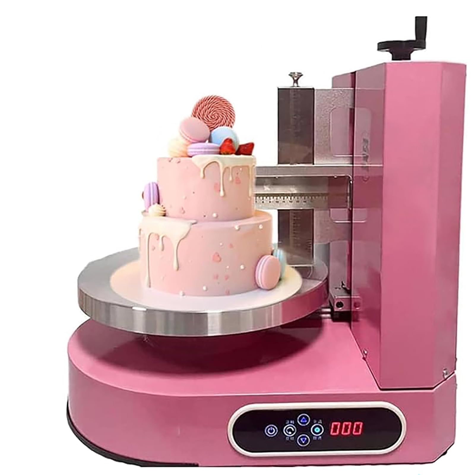 Máquina automática de revestimiento para alisar tartas, raspador ajustable para pasteles redondos, herramienta para untar crema y rellenar, ideal para aplicación de crema de mantequilla