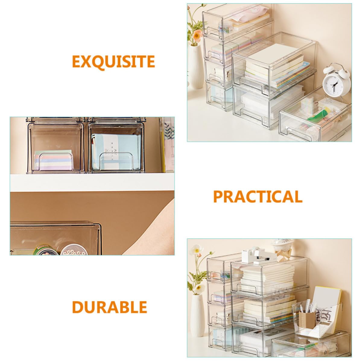 2 Stück Kosmetik Organizer aus Acryl mit Schubladen