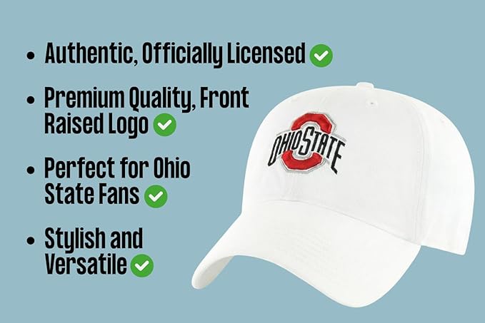 Gorra Ajustable Ohio State Blanca con Logo Bordado miniatura 7