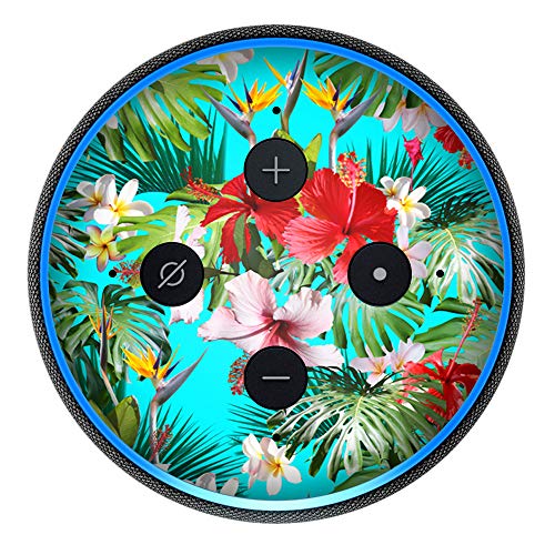 Image of Tropical Red Hibiscus - Amazon Echo Dot 3rd Generation Alexa Compatible Vinyl Decal Skin - Smart Home Speaker Decor, Great Accessory Gift for Mom, Dad, Birthday, Kids