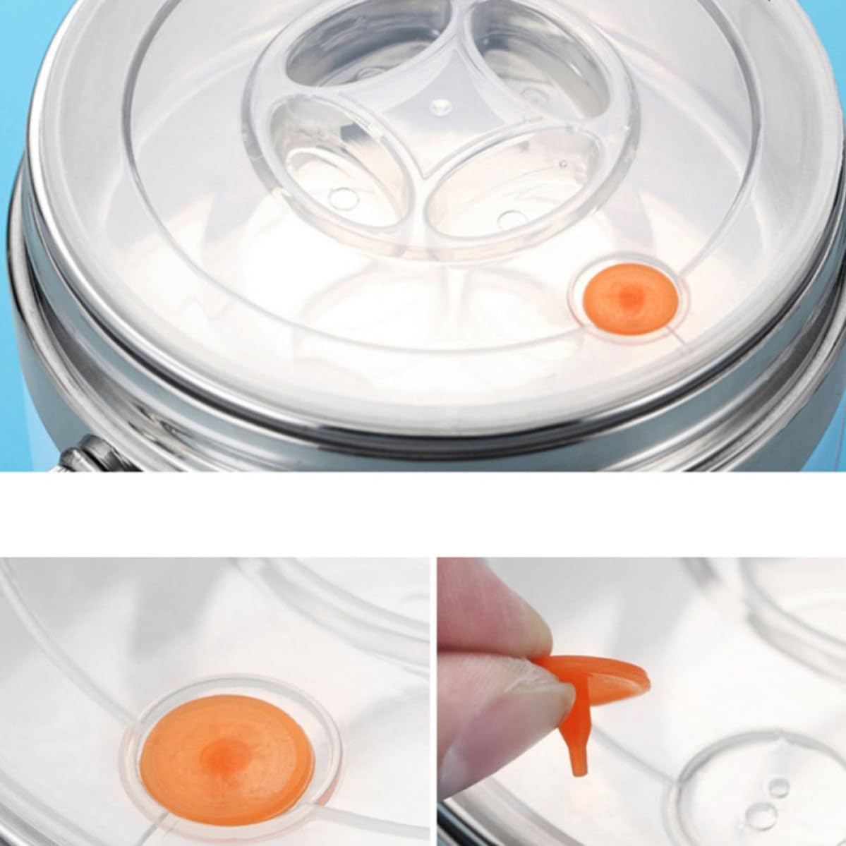 Operitacx Fiambrera Portátil 1, 5 L de Acero Inoxidable, de Dos Niveles