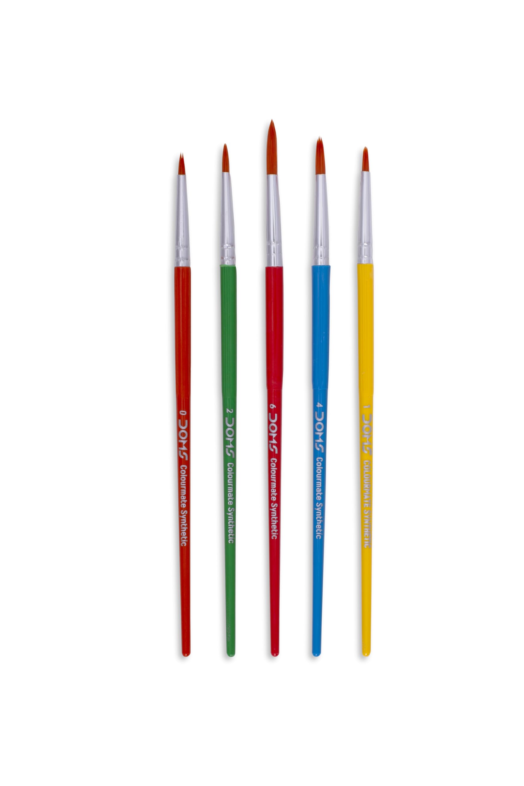 DOMS COLOURMATE Synthetic Hair Brushes Round Set of 5 (0,1,2,4,6)-image-19