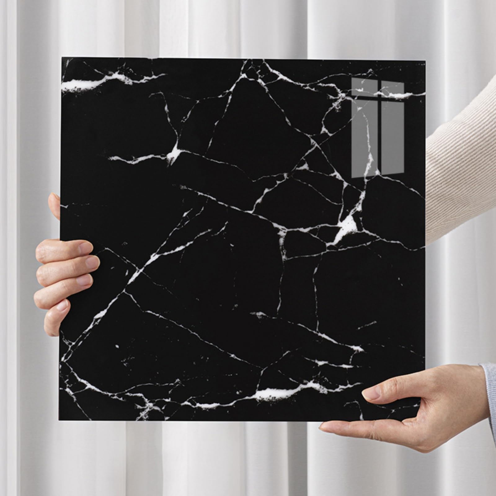 30x30cm 3D Marble Wall Stickers, 2.5mm Thick XPE Foam Self-Adhesive Panels, Waterproof Peel and Stick Tile for Kitchen Bathroom Bedroom (50pcs-30x30cm,001)