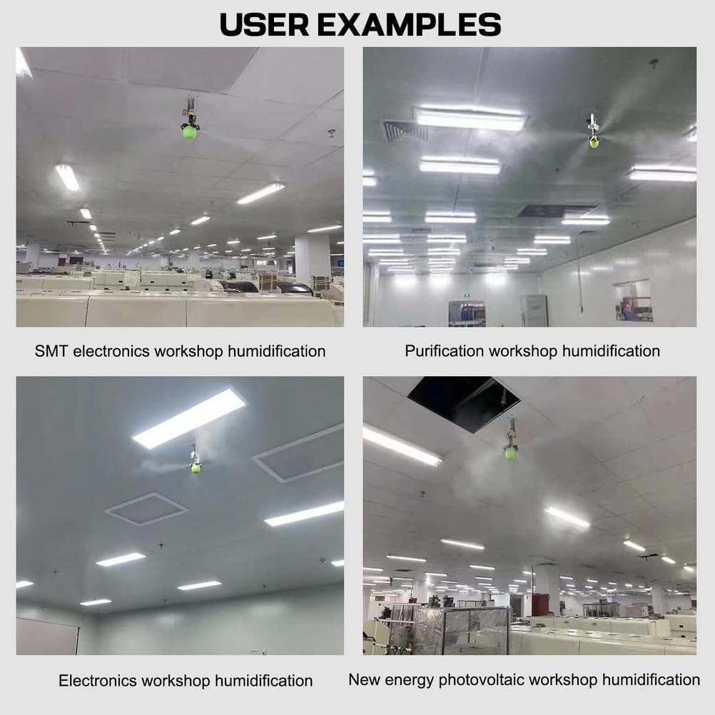 Flowers Farms Dry Mist Humidifier with 4 Mist Outlets, Gasification Dry Mist Hybrid Industrial Humidifier 3-5 Micron Gasified Dry Mist for Factories Workshops