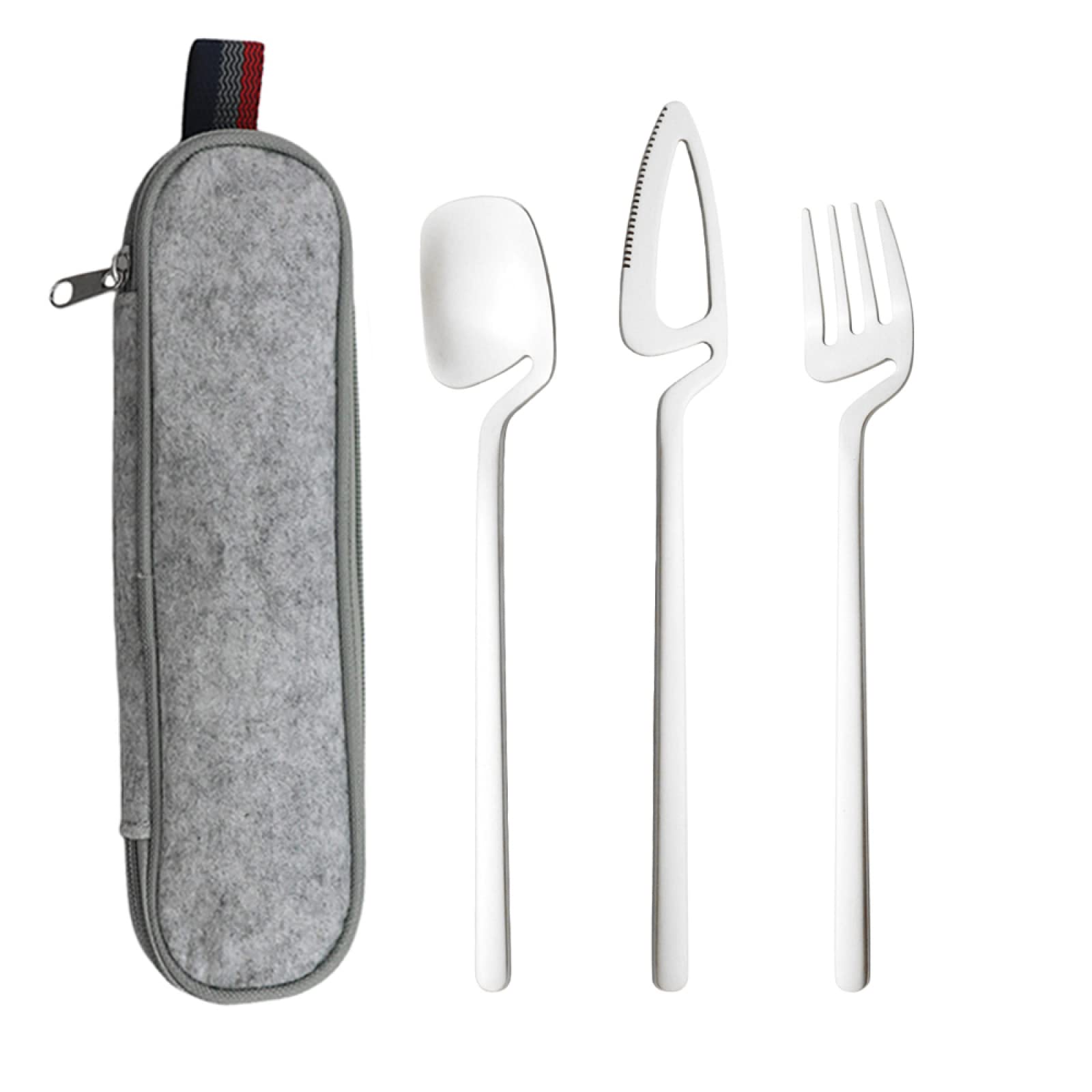Set Da Tavola Da Viaggio Riutilizzabile Da Campeggio Posate Da Tavola Set Da Tavola,Argento