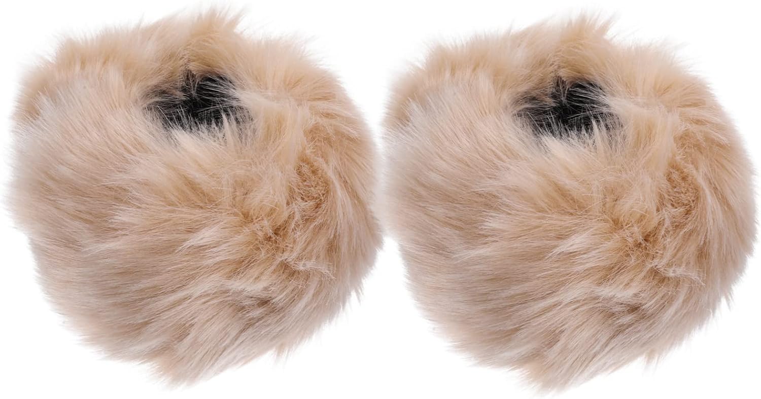1pair Faux Fur Wrist Cuffs for Women Winter Arm Warmers Soft Cozy Hand Cuffs for Role-play Weddings and Cold Weather Fashion
