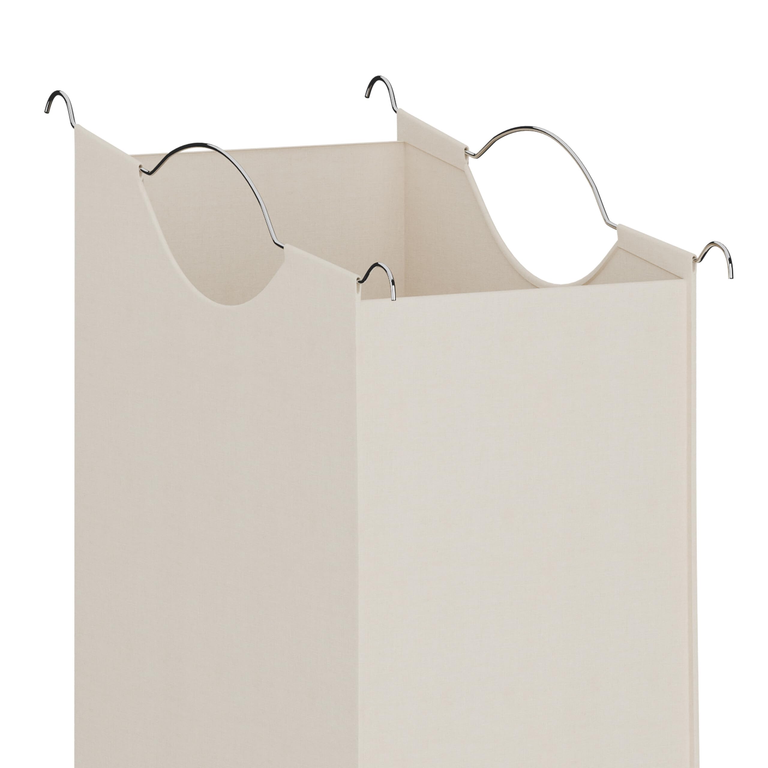 Relaxdays Cesto Ropa Sucia con 3 Sacos Extraíbles, Mueble Colada, Tapa Abatible, 84,5x78,5x40 cm, Bambú, Natural y Crema