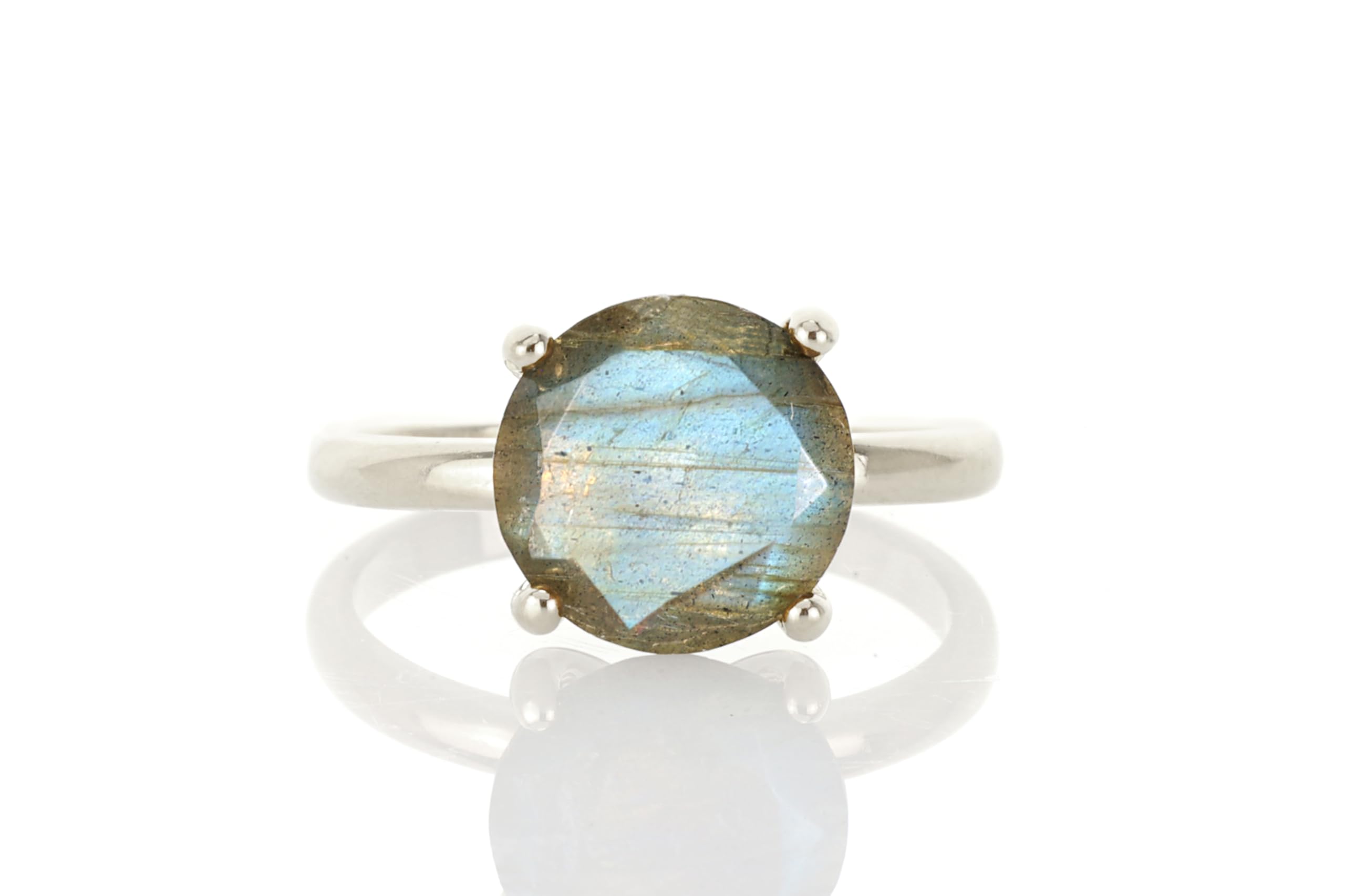 Anelli con Pietre Gemme - Anello in Argento Sterling 925 con Labradorite - Anello da Donna Fatto a Mano per Compleanni, Matrimoni, Anniversari - con Scatola per Gioielli
