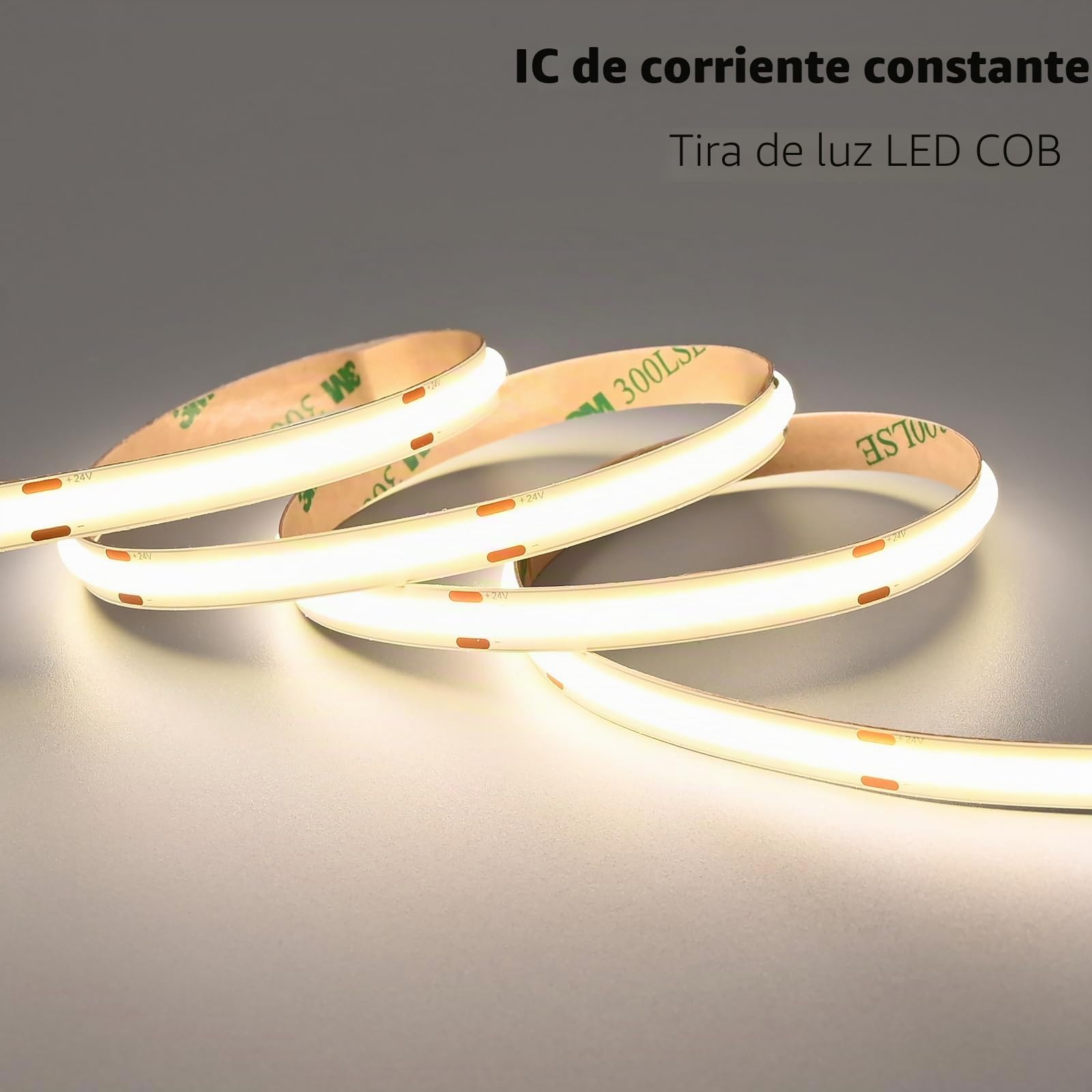 BENLUN Luces LED COB Habitacion IC de Corriente Constante 24V 20 Metros | 4000K Blanco Natural Tira LED de Interior Adhesiva 150W CRI 90+ con Transformador para habitacion, Techo, Cocina, Gaming